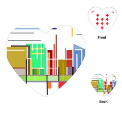 Business Finance Statistics Graphic Playing Cards Single Design (heart) by Simbadda