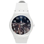 Architecture Buildings City Round Plastic Sport Watch (M) Front