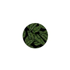 Leaves Black Background Pattern 1  Mini Buttons by Simbadda