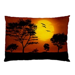 Digital Art Landscape Trees Artwork Pillow Case (two Sides) by Wegoenart