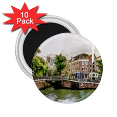 Amsterdam Holland Canal River 2 25  Magnets (10 Pack)  by Wegoenart