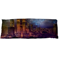 City Lights Skyline Buildings Body Pillow Case (dakimakura) by Wegoenart