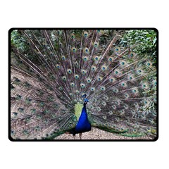 Peacock Bird Feather Plumage Green Double Sided Fleece Blanket (small)  by Wegoenart