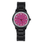 Tropical Pink Avocadoes Stainless Steel Round Watch Front