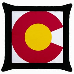 Colorado State Flag Symbol Throw Pillow Case (black) by FlagGallery