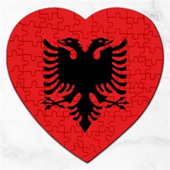 Albania Flag Jigsaw Puzzle (heart) by FlagGallery