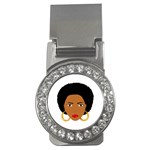 African American woman with сurly hair Money Clips (CZ)  Front