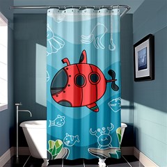 Dive Scuba Ocean Sea Water Fish Shower Curtain 36  X 72  (stall)  by Pakrebo