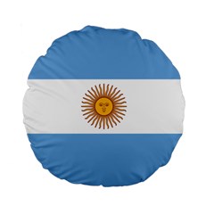 Argentina Flag Standard 15  Premium Flano Round Cushions by FlagGallery