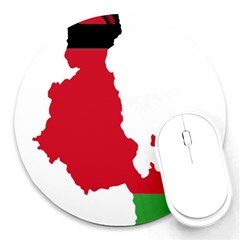 Malawi Flag Map Geography Outline Round Mousepads by Sapixe