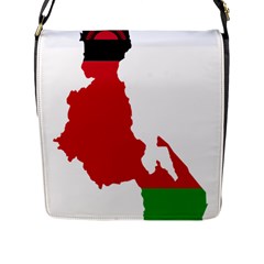 Malawi Flag Map Geography Outline Flap Closure Messenger Bag (l) by Sapixe