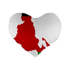 Malawi Flag Map Geography Outline Standard 16  Premium Flano Heart Shape Cushions by Sapixe