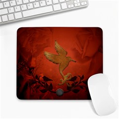 Elegant Decorative Bird Large Mousepads by FantasyWorld7