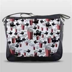 Movies And Popcorn Messenger Bag by bloomingvinedesign