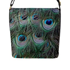 Peacock Feather Pattern Plumage Flap Closure Messenger Bag (l) by Pakrebo