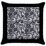 Encaje Throw Pillow Case (Black) Front