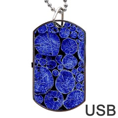 Neon Abstract Cobalt Blue Wood Dog Tag Usb Flash (one Side) by Bajindul