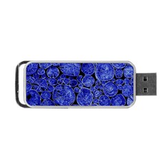 Neon Abstract Cobalt Blue Wood Portable Usb Flash (one Side) by Bajindul