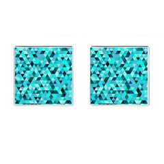 Teal Triangles Pattern Cufflinks (square) by LoolyElzayat