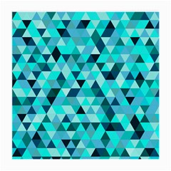 Teal Triangles Pattern Medium Glasses Cloth by LoolyElzayat