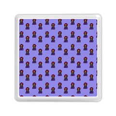 Nerdy 60s  Girl Pattern Purple Memory Card Reader (square) by snowwhitegirl