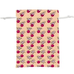 Cherries An Bats Peach  Lightweight Drawstring Pouch (xl) by snowwhitegirl