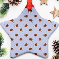 Peach Rose Blue Ornament (star) by snowwhitegirl