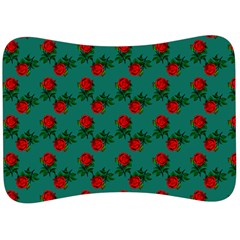 Red Roses Teal Green Velour Seat Head Rest Cushion by snowwhitegirl