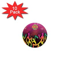 Dancing Colorful Disco 1  Mini Magnet (10 Pack)  by Bajindul