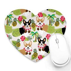 Corgis Pattern Heart Mousepads by Sudhe