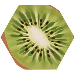 Kiwi Fruit Fresh Green Tasty Food Wooden Puzzle Hexagon by Simbadda