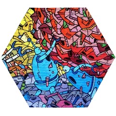 Graffiti Wall Mural Painting Arts Wooden Puzzle Hexagon by Simbadda