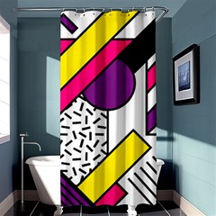 Memphis Colorful Background With Stroke Shower Curtain 36  X 72  (stall)  by Vaneshart