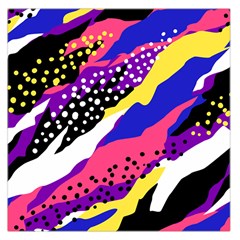 Colorful Abstract Waves Pattern Large Satin Scarf (square) by teeziner