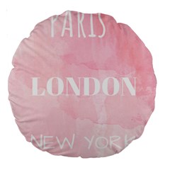 Paris, London, New York Large 18  Premium Round Cushions by Lullaby