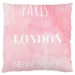 Paris, London, New York Large Flano Cushion Case (two Sides) by Lullaby