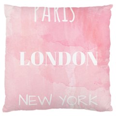 Paris, London, New York Large Cushion Case (two Sides) by Lullaby