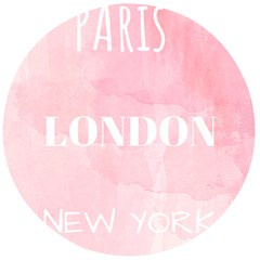 Paris, London, New York Wooden Bottle Opener (round) by Lullaby