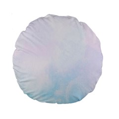 Pink Blue Blurry Pastel Watercolour Ombre Standard 15  Premium Round Cushions by Lullaby