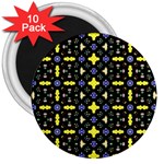 Pattern Black Background Texture 3  Magnets (10 pack)  Front