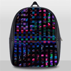 Stripes Background Black Colorful School Bag (large) by Simbadda