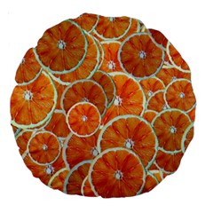 Oranges Background Texture Pattern Large 18  Premium Round Cushions by Simbadda