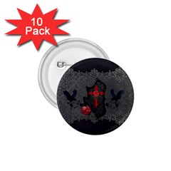 The Crows With Cross 1 75  Buttons (10 Pack) by FantasyWorld7