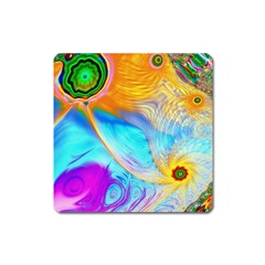 Artwork Digital Art Fractal Colors Square Magnet by Wegoenart