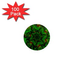 Art Artwork Fractal Digital Art  Green 1  Mini Magnets (100 Pack)  by Wegoenart