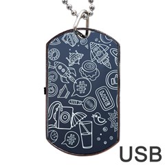 Internet Planets Drinks Computers Dog Tag Usb Flash (two Sides) by Wegoenart