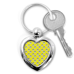 English Breakfast Yellow Pattern Key Chain (heart) by snowwhitegirl