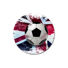 Soccer Ball With Great Britain Flag Magnet 3  (round) by Vaneshart