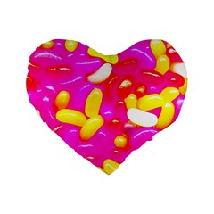 Vibrant Jelly Bean Candy Standard 16  Premium Heart Shape Cushions by essentialimage