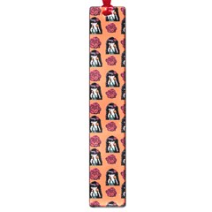 Girl Flower Pattern Apricot Large Book Marks by snowwhitegirl